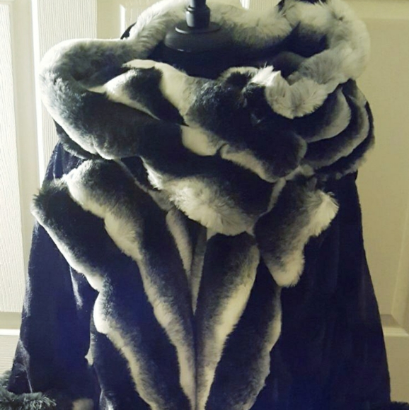Custom Order Faux Chinchilla Velboa Faux Fur Coat - Picture 6 of 7